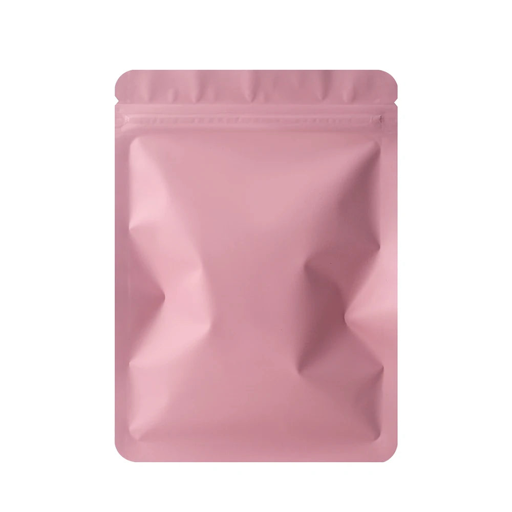 100PCS Double-Sided Frosted Mylar Bags - Flat Bottom, Waterproof, Heat-Sealing Aluminum Foil Zipper Bags