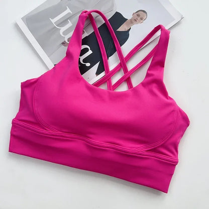 Women’s Sexy Crossback Yoga Sports Bra — Breathable, Quick-Dry, Shockproof Fitness & Running Bra