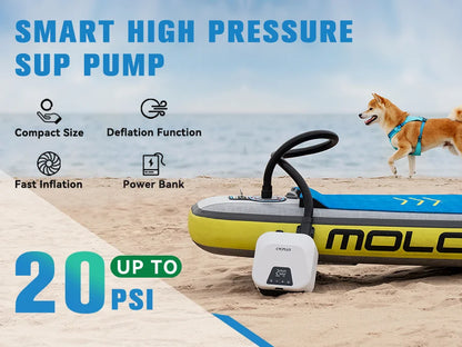 CYCPLUS D14PRO Electric SUP Inflation Pump – 20PSI, 38.48Wh Battery for Inflatable SUP Board, Surfing, Tent, Boat, Air Mattress