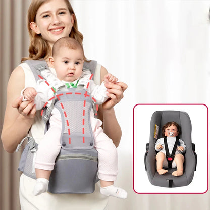 2026 Ergonomic Newborn Baby Carrier Backpack – Infant Hip Seat Front-Facing Kangaroo Wrap Sling for Travel & Hands-Free Comfort
