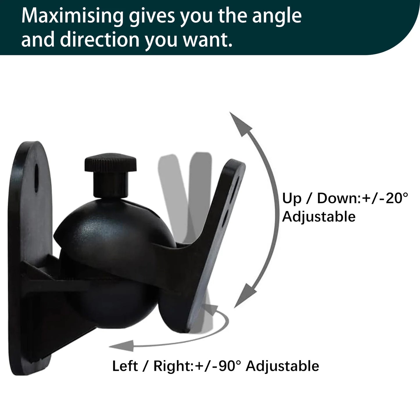 Speaker Wall Mount Bracket - Space-Saving Rugged Audio Speaker Mount Stand