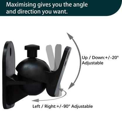 Speaker Wall Mount Bracket - Space-Saving Rugged Audio Speaker Mount Stand