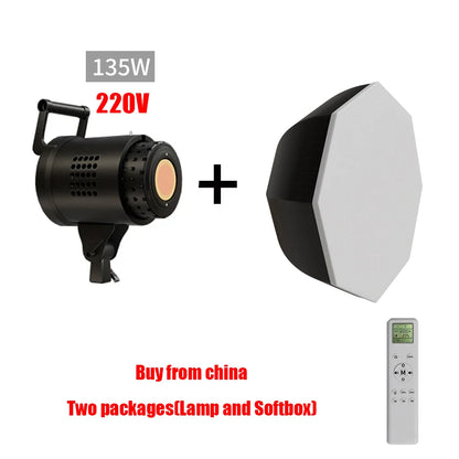 Bowens 135W LED Photography Studio Light Kit - Dimmable Video Lamp with 2m Tripod, 3000–6500K & 3 Colors