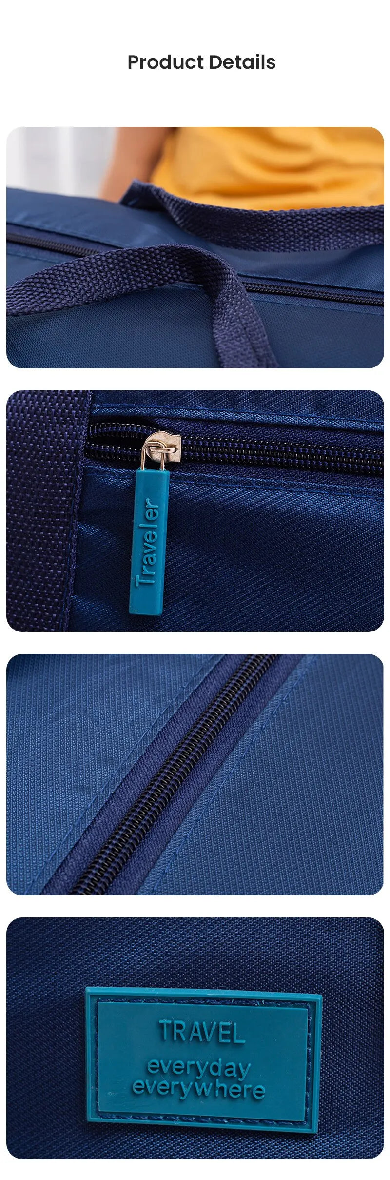 Fashion Foldable Travel Duffel Bag — Lightweight Weekender Tote for Men & Women, Carry-On Luggage Bag