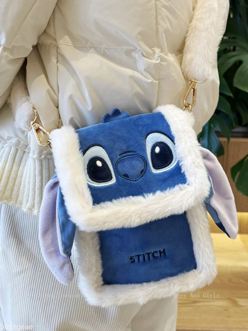 Lilo & Stitch Plush Backpack – Cute Cartoon Crossbody Phone Bag for Daily Use & Gifts