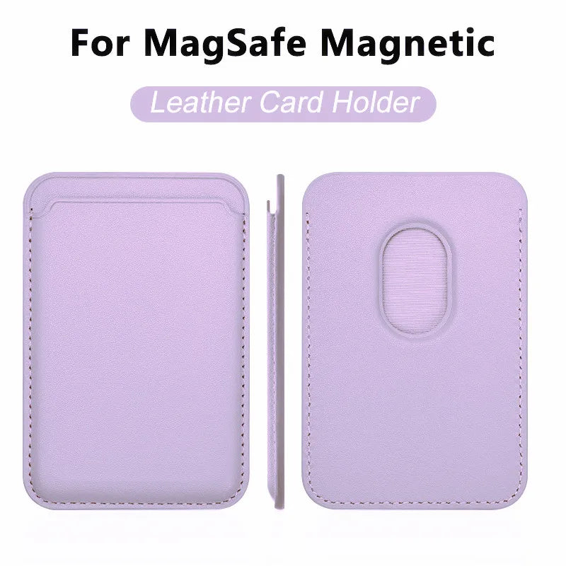 Luxury Magnetic Leather Wallet Case for iPhone 12–16 Pro Max — MagSafe Card Holder Phone Cover