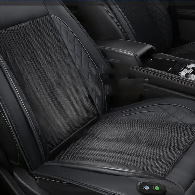 12/24V Car & Home Ventilation Massage Seat Cushion — Breathable Cooling & Heated Massage Pad