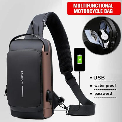 Newest Men's Anti-Theft Chest Bag - Shoulder Crossbody with USB Charging, School, Short Trip, Messenger, and Gym Sports Pack
