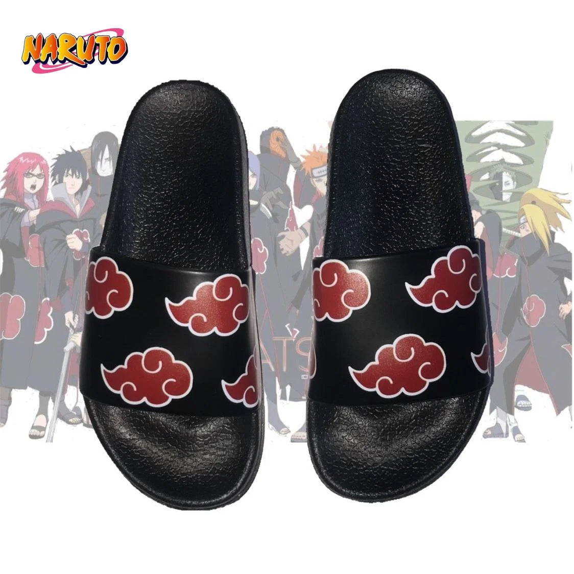 Naruto Anime Uchiha Itachi Akatsuki Slippers – Comfortable Non-Slip Indoor Home Slippers for Couples with Thick Sole