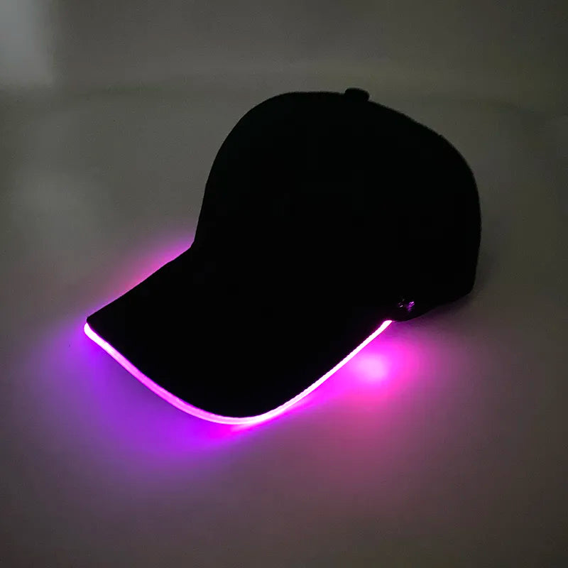 Fashionable LED Optical Fiber Baseball Cap - Glowing Decor Supply for Christmas, Carnival, and Party Nights