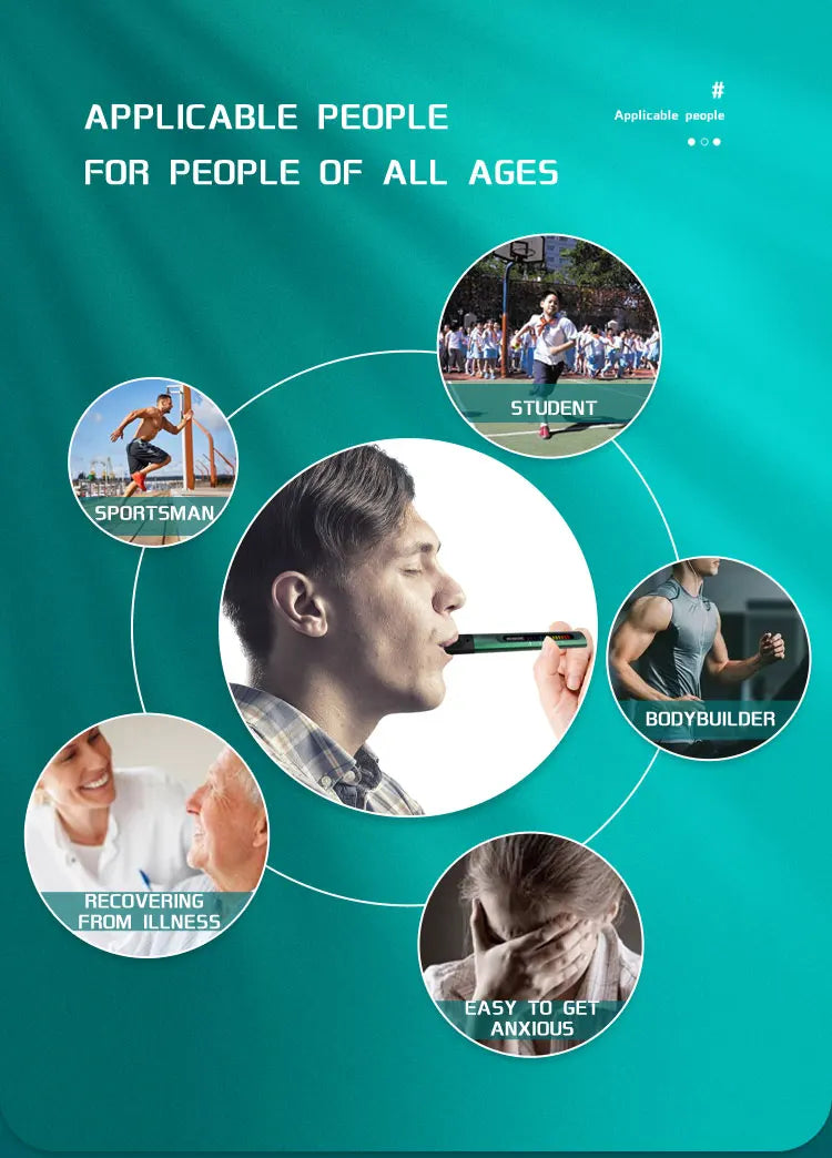 Smart Breathing Trainer Device with App — Breath Monitor for Lung Strength and Exercise