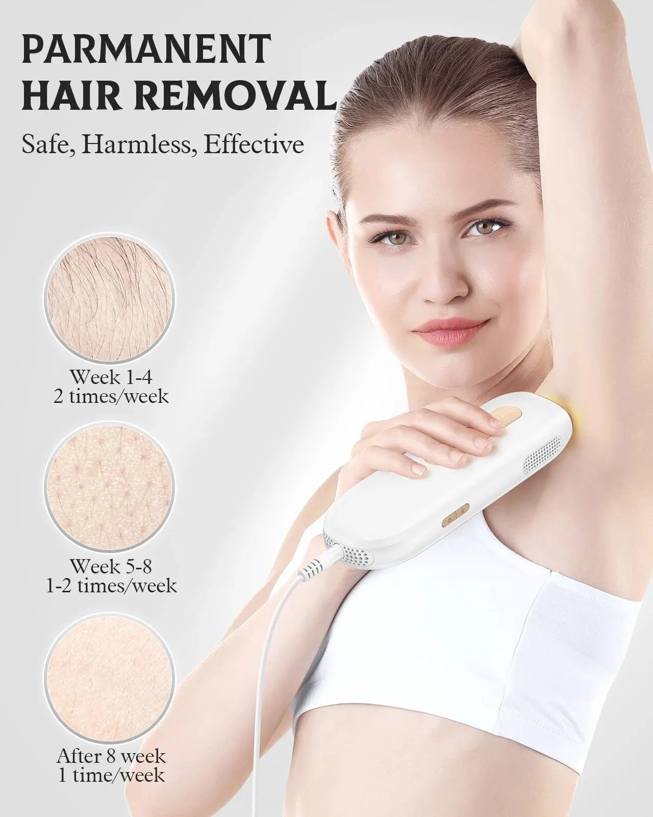 Updated IPL Laser Hair Removal Device – 9-Level Permanent Painless Hair Remover with Bikini Trimmer & Skin Rejuvenation for Women