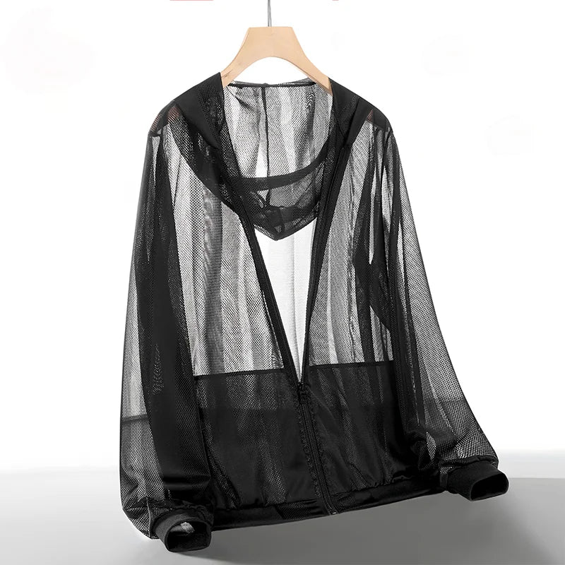 UPF 50+ UV Protection Jacket - Lightweight Hooded Outdoor Sportswear for Men
