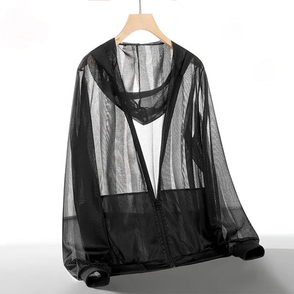 UPF 50+ UV Protection Jacket - Lightweight Hooded Outdoor Sportswear for Men