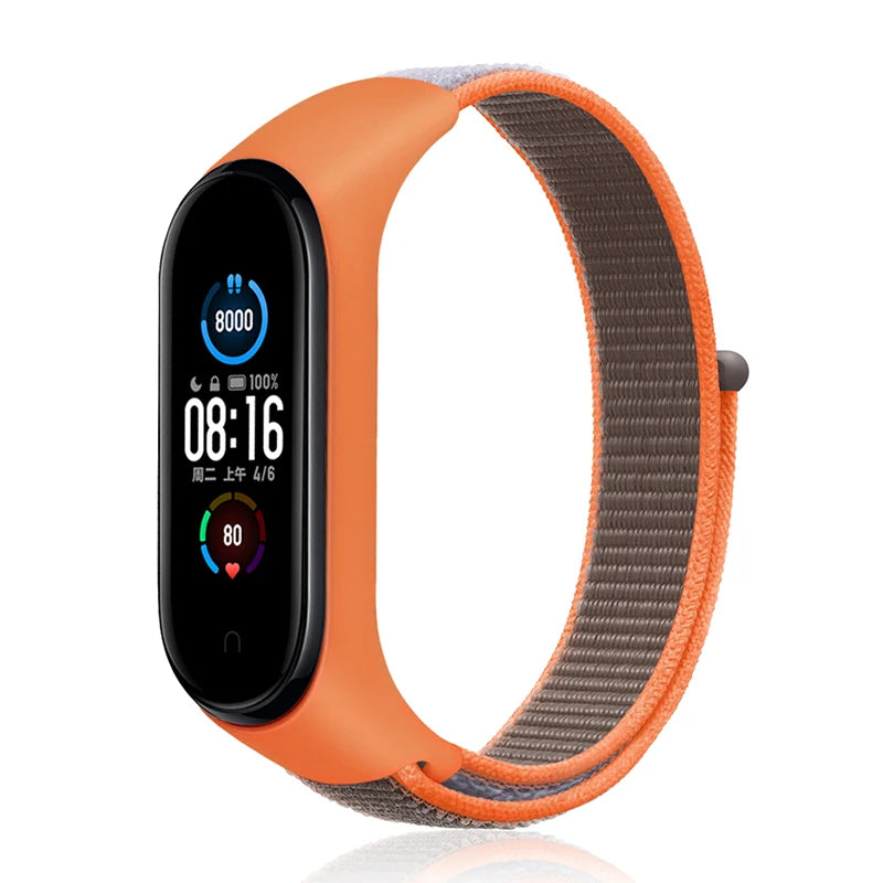Nylon Loop Strap for Xiaomi Mi Band - Adjustable Sport Wristband Bracelet for Mi Band 3 4 5 6 7 8