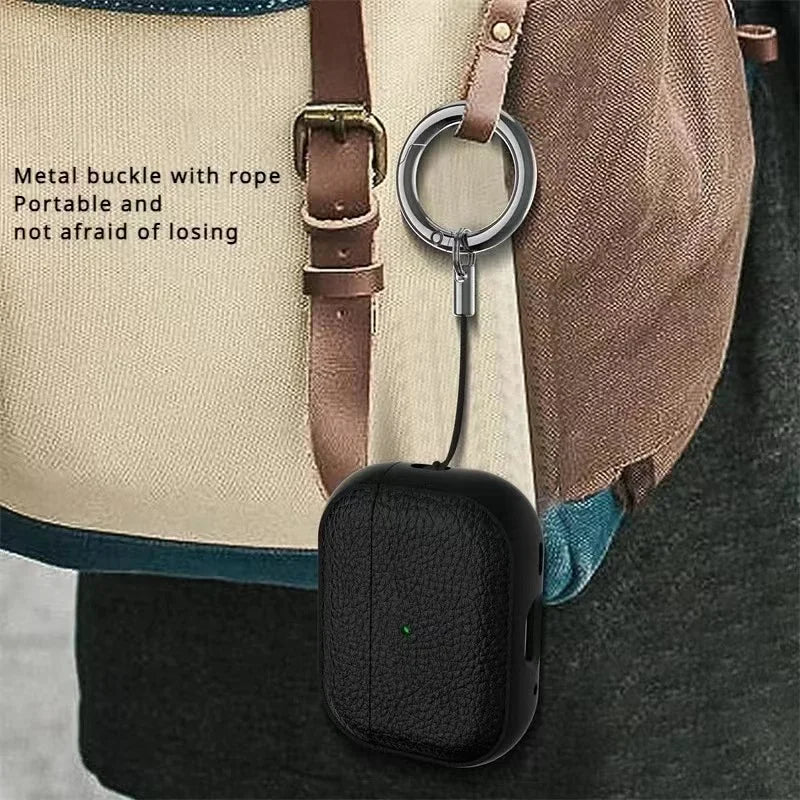 Leather Texture Case for Apple AirPods 1–4 & Pro — Protective Wireless Earphone Cover Anti-Lost