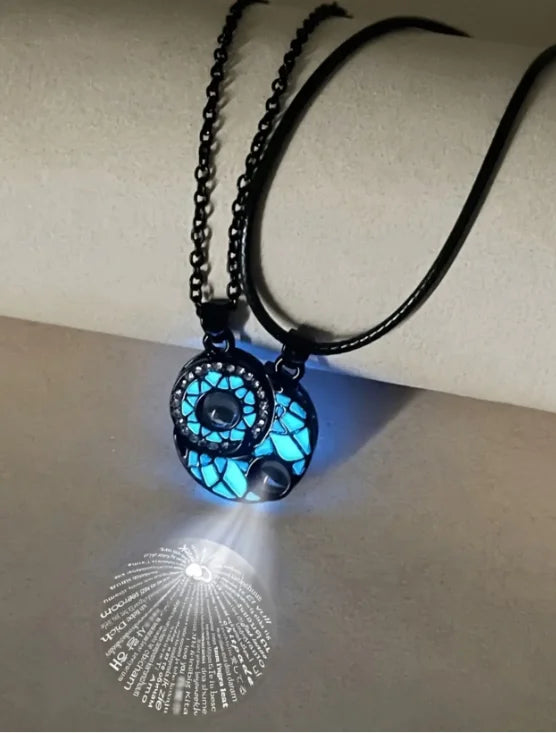 Luminous 100 Languages I Love You Necklace - Glow in the Dark Couple Pendant Gift