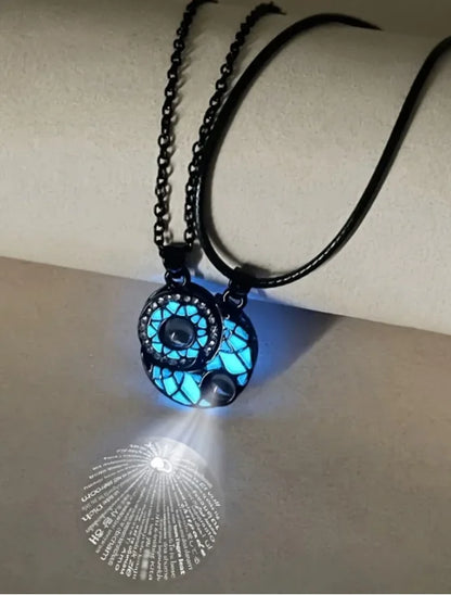 Luminous 100 Languages I Love You Necklace - Glow in the Dark Couple Pendant Gift
