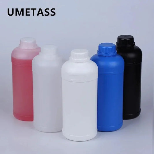 1000mL HDPE Refillable Plastic Bottle with Lid — Food Grade, Leakproof Container for Liquids, Agriculture & Pesticides, 1PCS