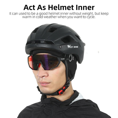 WEST BIKING Winter Fleece Cycling Cap - Windproof Thermal Skull Cap, Helmet Liner for Running, Skiing, and Motorcycle Riding, Men’s MTB Bike Hat