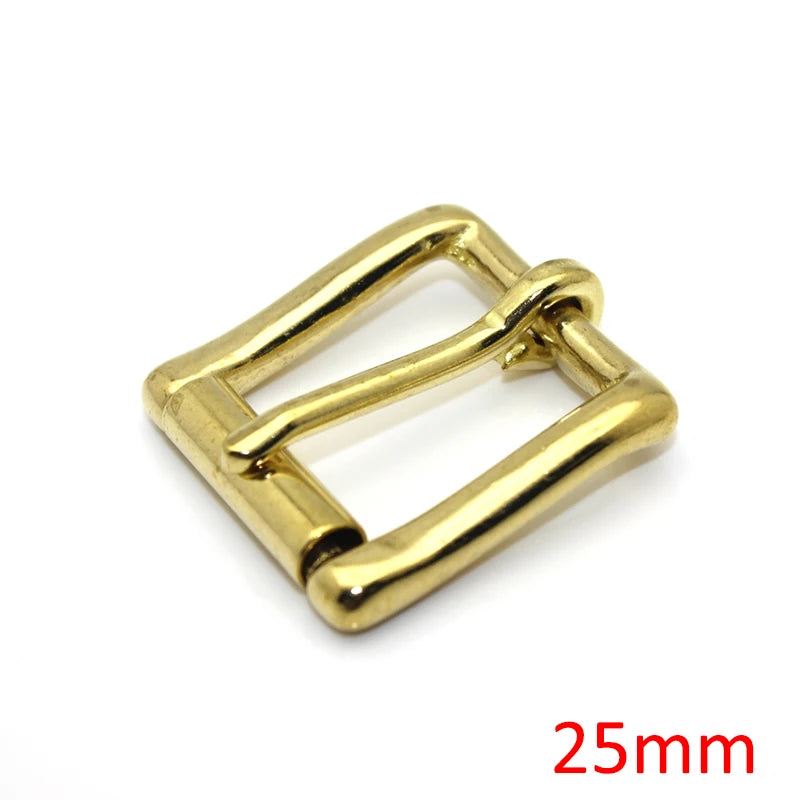 Brass Roller Belt Buckle – Adjustable Pin Buckle for Leather Belts, Bag Straps, DIY Crafts, and Accessories