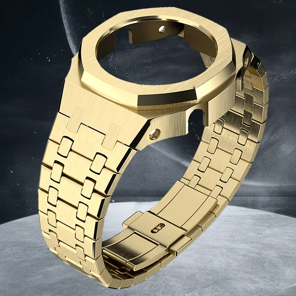 Gen4 Mod Kit for Casioak GA2100/2110 – Metal Bezel, Rubber Watch Case & Stainless Steel Strap