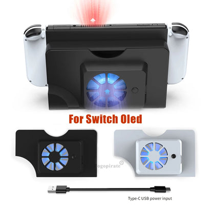 Nintendo Switch/OLED Dock Cooling Fan — LED USB Console Cooler Accessory for Original Dock Stand
