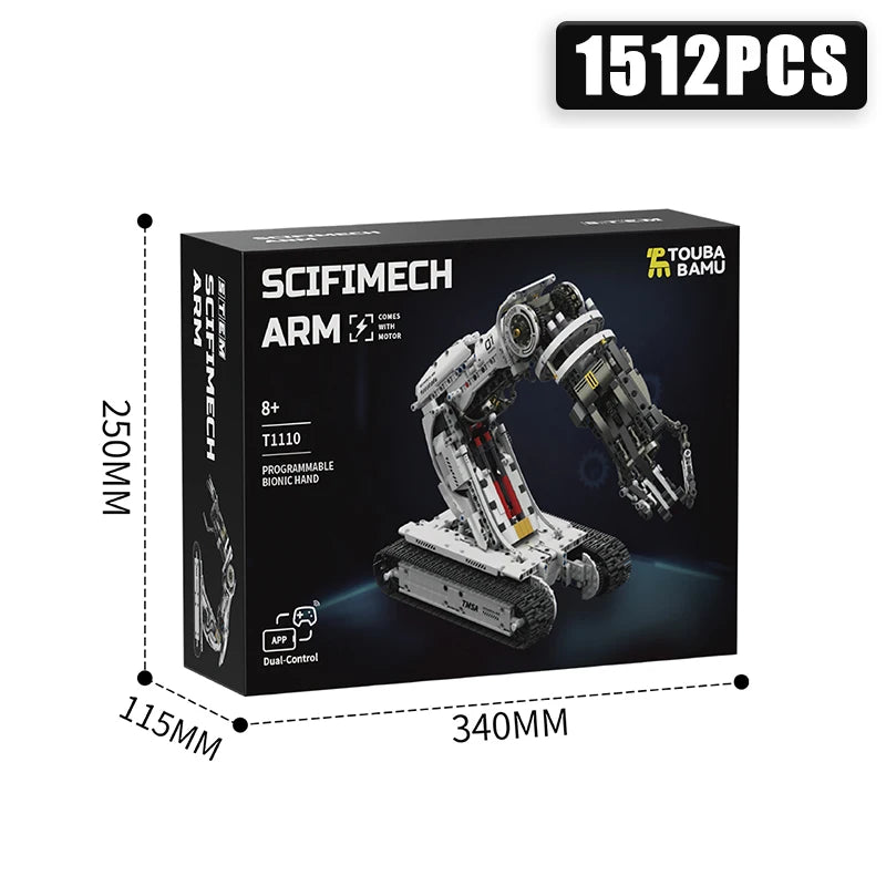 Technical 1512PCS Science Fiction Robotic Arm Building Blocks Set – High-Tech Engineering Car Bricks Toy for Kids & Adults STEM Educational Gift