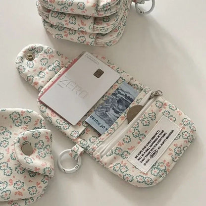Korean Fashion Floral Coin Purse: Cute Student Wallet & Card Holder for Girls - Portable & Stylish Storage Bag