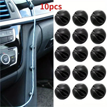 10PCS Car Cable Organizer Set – Dashboard Hooks & Clamps for Phone Chargers, Headphones, and Interior Accessories