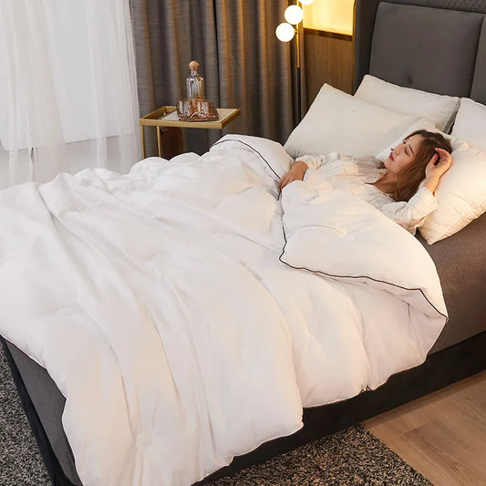 CARA CARLE 100% Natural Mulberry Silk Comforter - Luxury Warm Duvet Filler Blanket For King Queen Twin Single Couple Beds