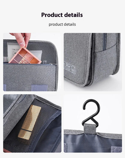 Foldable Toiletry Bag Organizer – Hanging Cosmetic & Makeup Case for Travel and Business