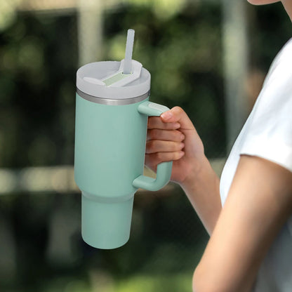 40oz Stanley Tumbler Lid Replacement — Spill-Proof Flip Straw Cap for Water & Coffee