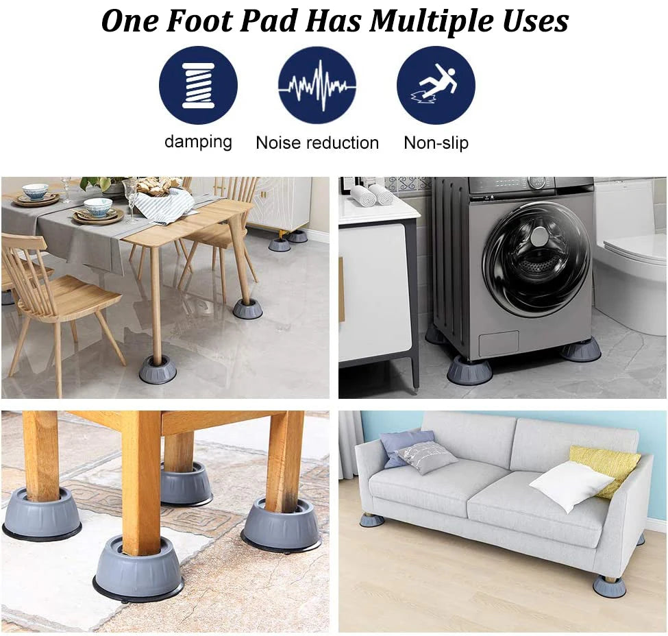 Anti-Vibration Washing Machine Pads - Anti-Slip Furniture Feet Pad, Refrigerator Universal Support Base Mat, Dampers Stand (1/2/4Pcs)