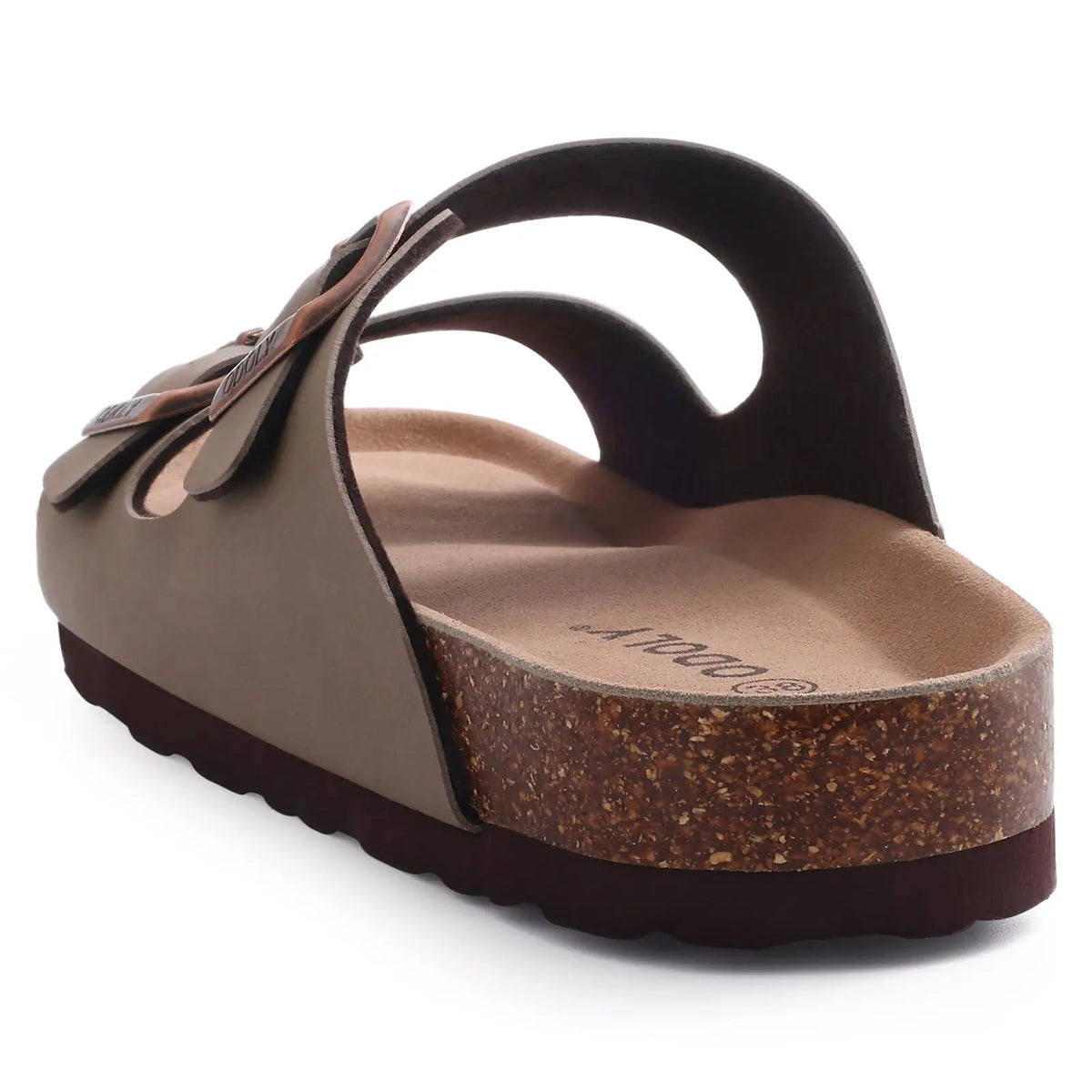 Comwarm Men's Cork Footbed Slide Sandals - Arch Support, Adjustable Buckle & Leather Summer Casual Slides