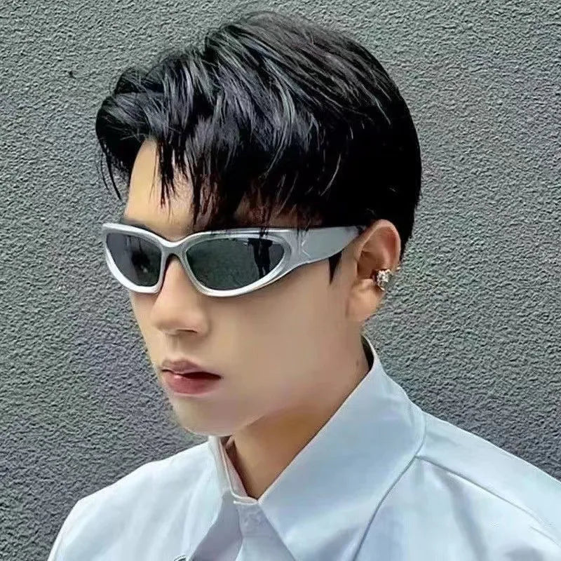 New Arrival Women’s and Men’s Punk Oval Sunglasses – Colorful Mirror Y2K Shades, Trendy Unique Sun Glasses
