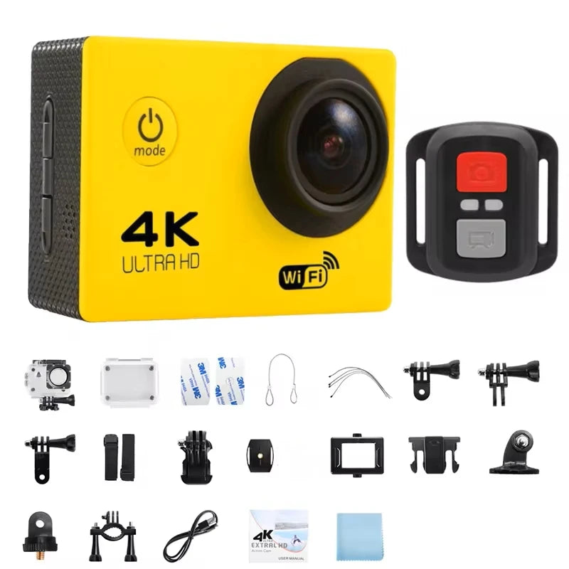 Ultra HD 4K Action Camera 30fps with WiFi – 2.0 Inch 170° Wide Angle Waterproof Helmet Sport Video Recording Camera