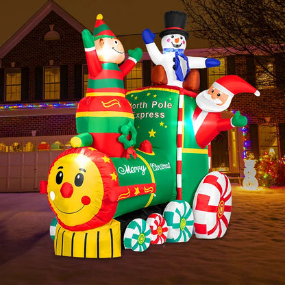 6FT Inflatable Christmas Tree Decoration with LED Lights – Outdoor Xmas Festival Party Toy & Holiday Scene Decor