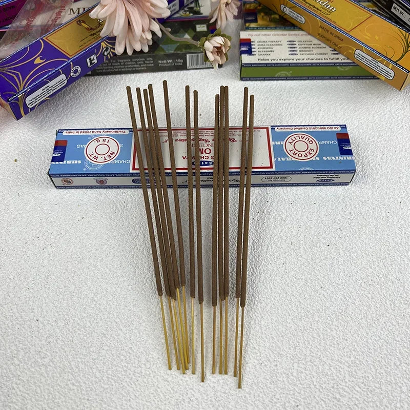 5 Box NAG Champa Satya Incense Collection – Handmade Sticks with Refreshing Medicinal Aromas for Home Fragrances