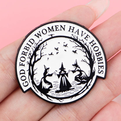 Funny Witch Enamel Pin — Halloween Lapel Brooch for Backpacks, Cosplay & Party Gifts