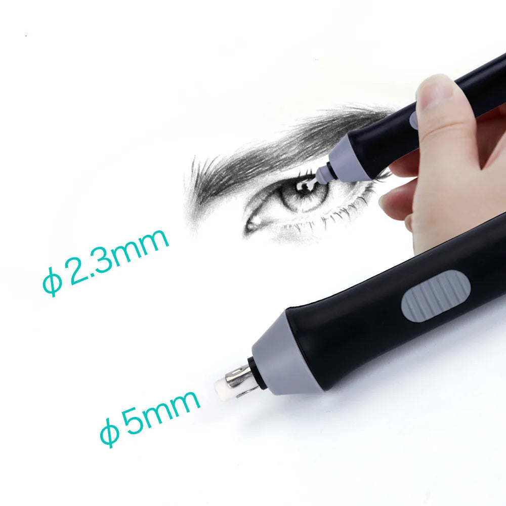 Tenwin Adjustable Electric Rubber Eraser: Battery-Powered for Sketch Drawing - Includes Rubber Refills, School Stationery Supplies