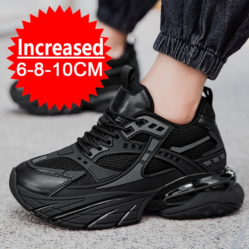 Men’s Mesh Elevator Sneakers – 8CM/10CM Invisible Height Increase Sports Casual Shoes