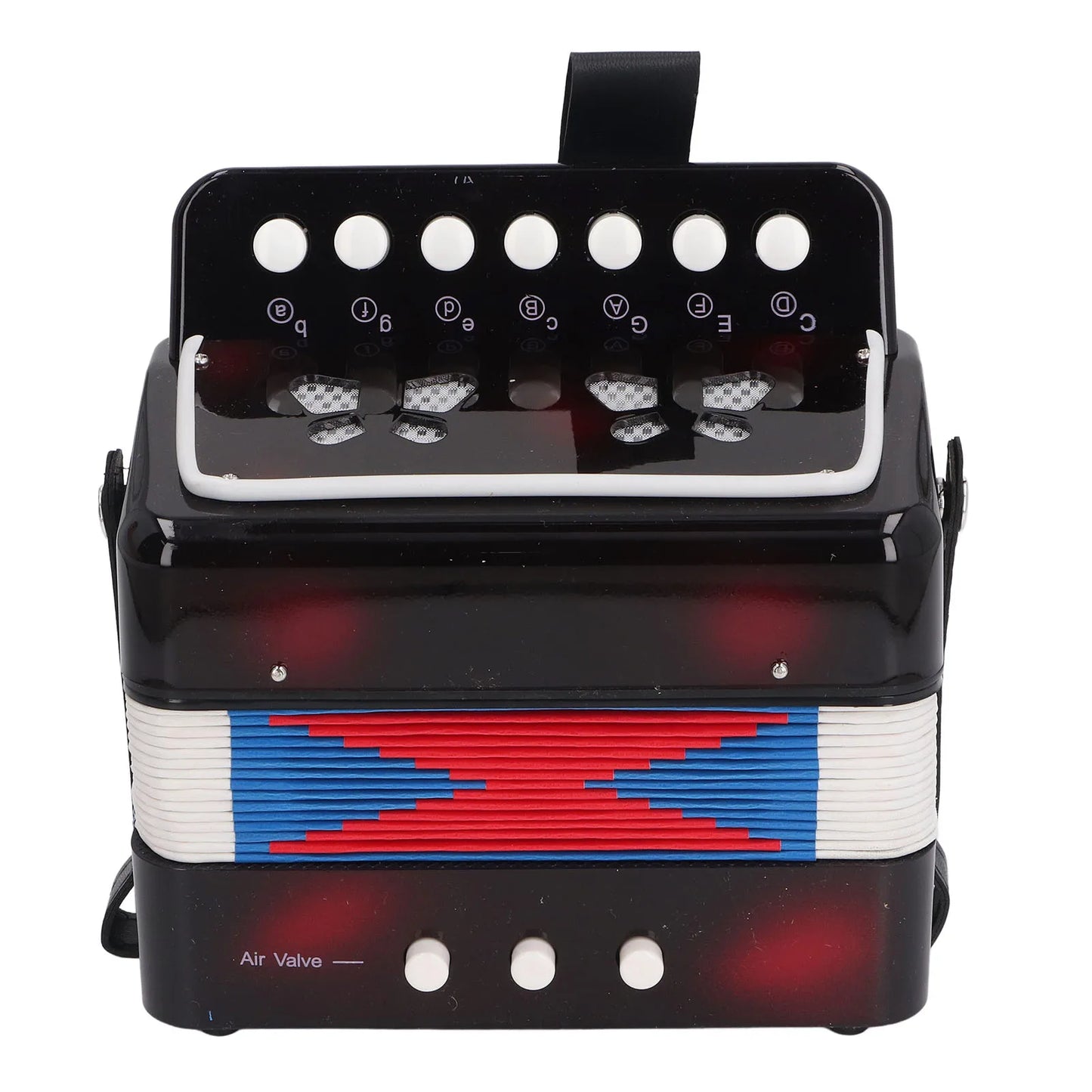Kids Beginner Button Accordion - 2 Bass Educational Musical Instrument with Belt for Practice