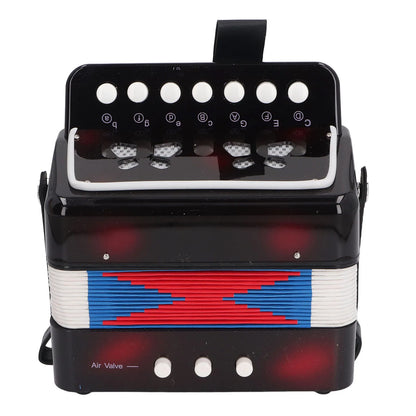 Kids Beginner Button Accordion - 2 Bass Educational Musical Instrument with Belt for Practice