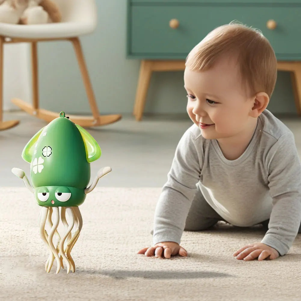 Smart Dancing Octopus Robot Toy - Interactive Crawling Pet with LED Lights, Music & Obstacle Avoidance for Kids