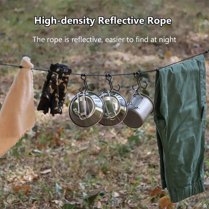 Portable Retractable Clothesline 3M – Outdoor High-Density Laundry Dryer Rope, Windproof & Adjustable