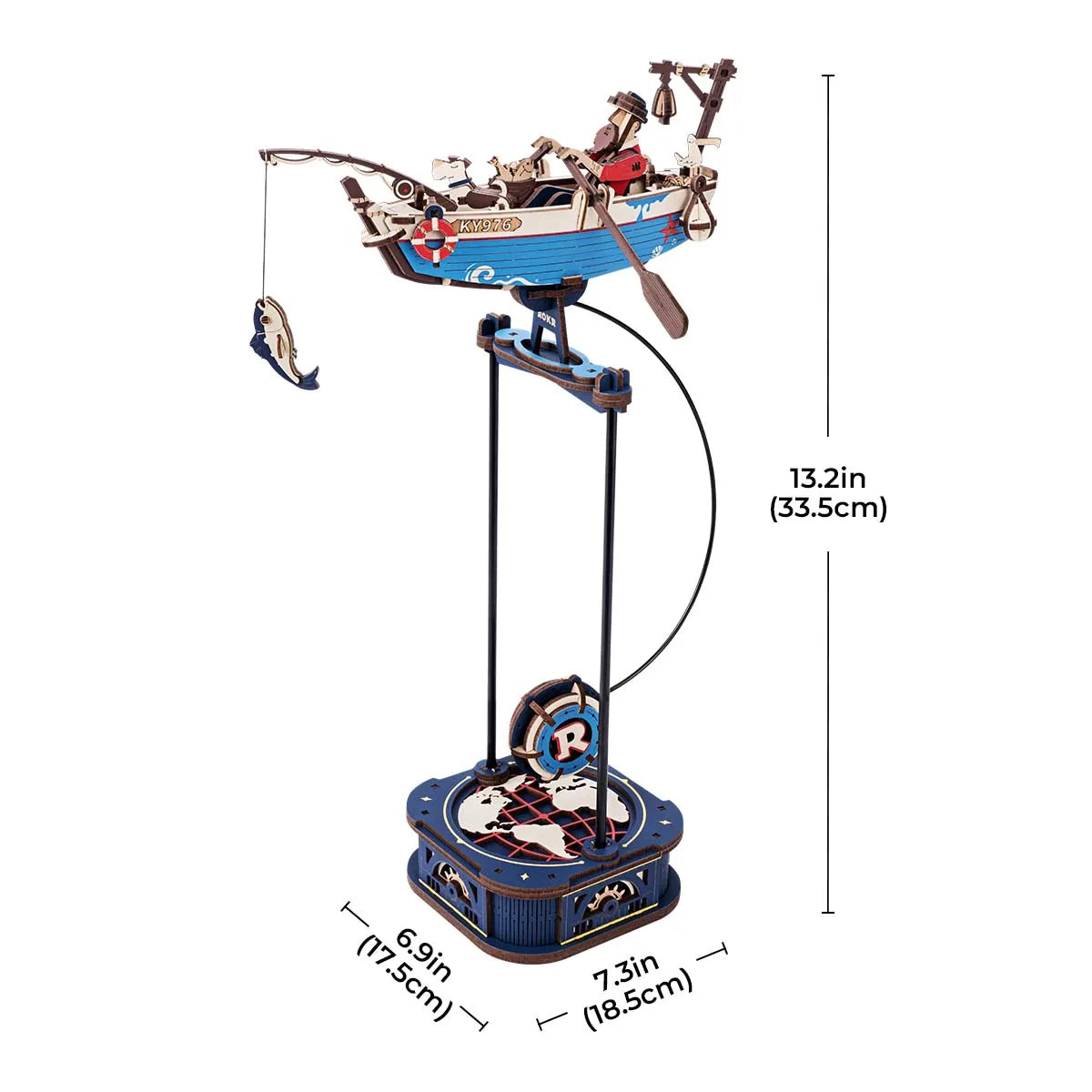 Robotime Rokr 3D Wooden Puzzle Kit – Gravity Swing, Sky Captain & Ocean Fisher Model Building Kit for Teens & Adults