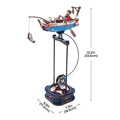 Robotime Rokr 3D Wooden Puzzle Kit – Gravity Swing, Sky Captain & Ocean Fisher Model Building Kit for Teens & Adults