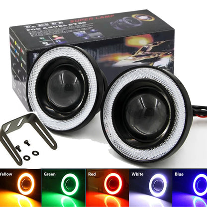 2.5 Inch Angel Eyes Halo Ring - 12V LED Fog Light Headlight Bulb & COB DRL for Car Modification