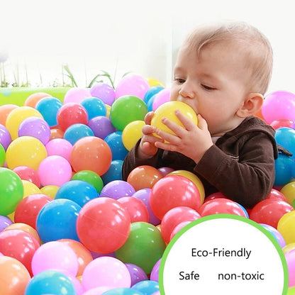 Colorful Baby Plastic Balls — Water Pool & Ocean Wave Balls with Basketball Hoop for Kids, Outdoor Tent Playhouse Toys